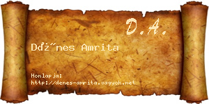 Dénes Amrita névjegykártya